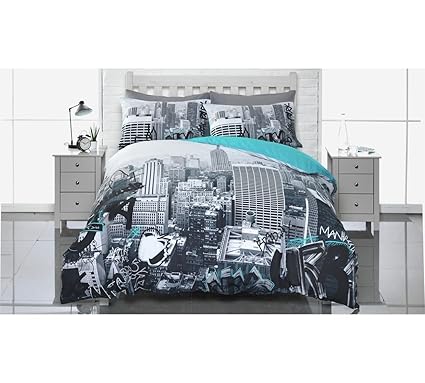 Home Uptown Graffiti Bedding Set Double Amazon Co Uk Kitchen