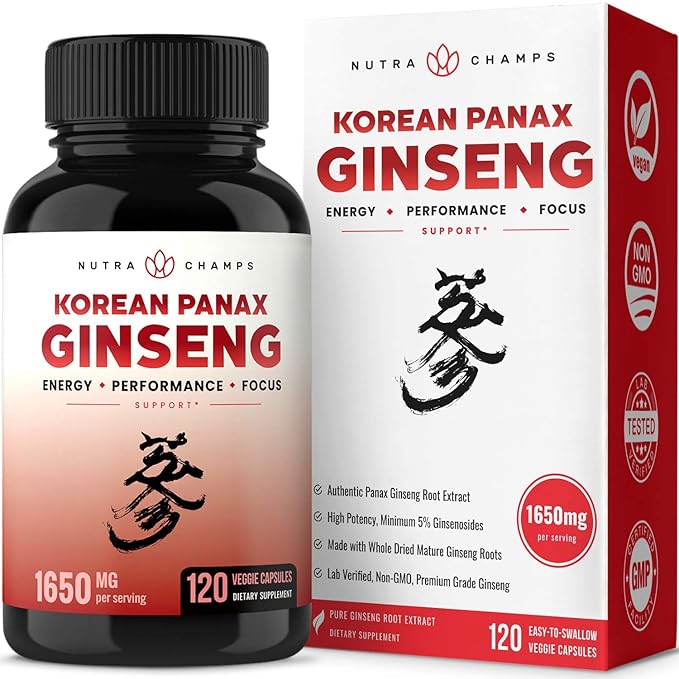 NutraChamps Korean Red Panax Ginseng - Strength Powder Supplement