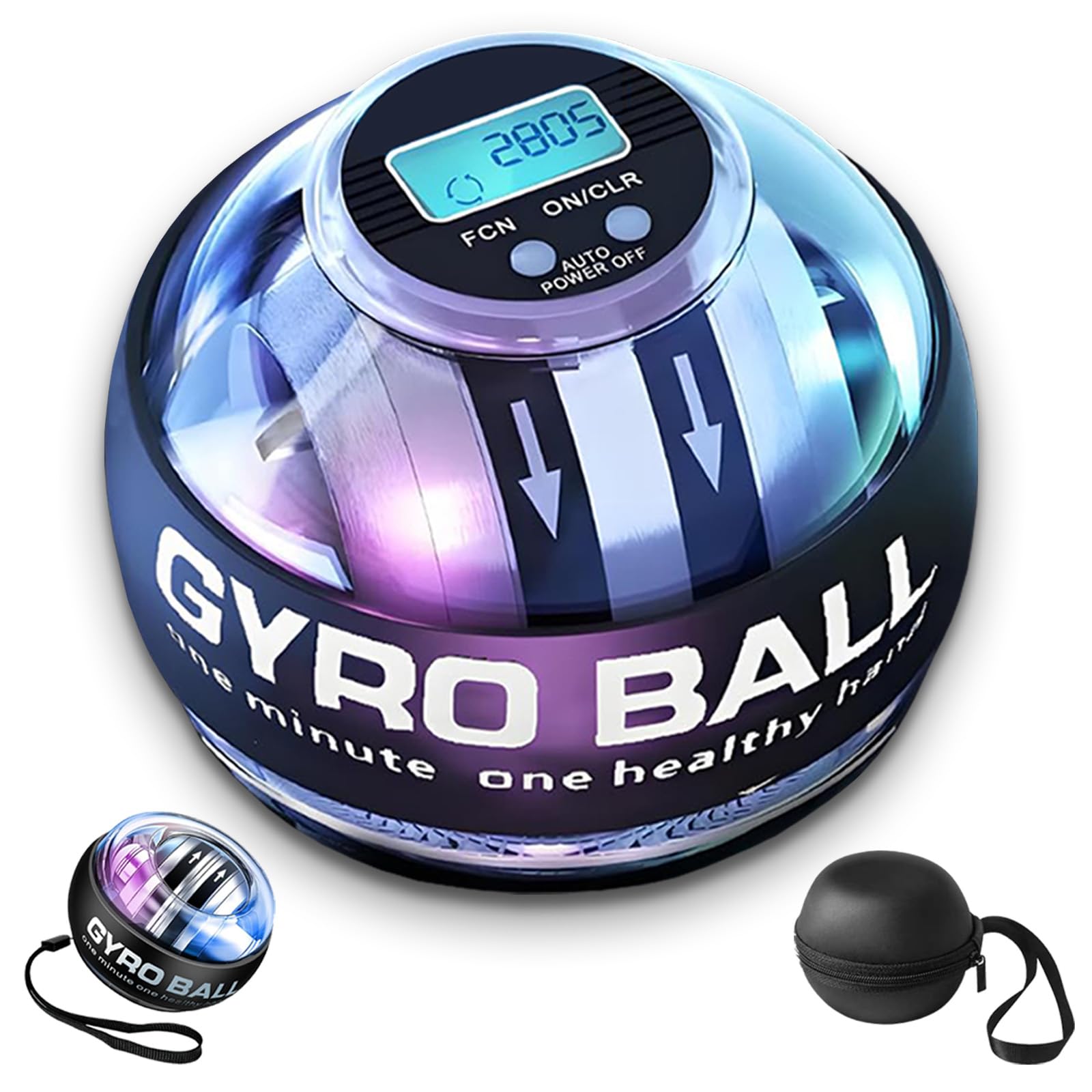 Photo 1 of Curaball Hand Exerciser with Counter: Torque Ball Gyro Wrist Ball - Forearm Strengthener & Hand Strengthening Devices Featuring Shoulder Reliever Ball Swing (with LED Lights)