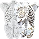Lingzhi Skull Skeleton Fondant Molds Butterfly Flower Silicone Mold | Halloween Theme Cake Decoration Cupcake Topper Candy Sugar Craft Gum Paste Polymer Clay