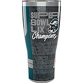 Tervis Traveler NFL Philadelphia Eagles - Super Bowl LIX Champions Triple Insulated Tumbler Travel Cup Keeps Drinks Cold & Hot, 30oz, Stainless Steel