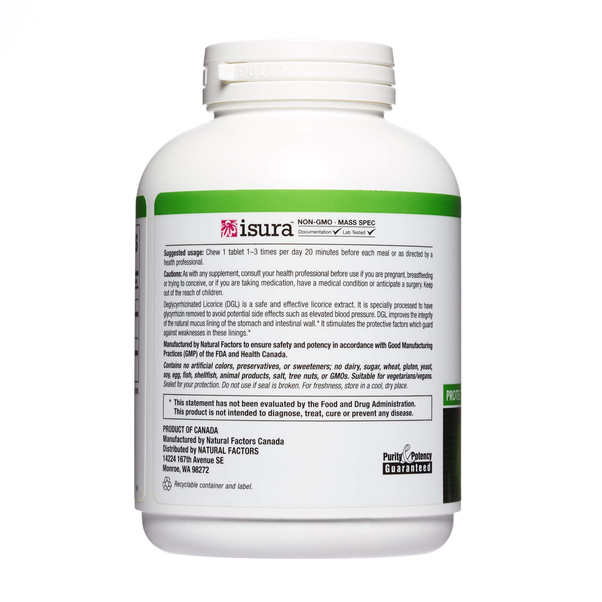 Natural Factors DGL Licorice Root 400mg Supports The Integrity Of