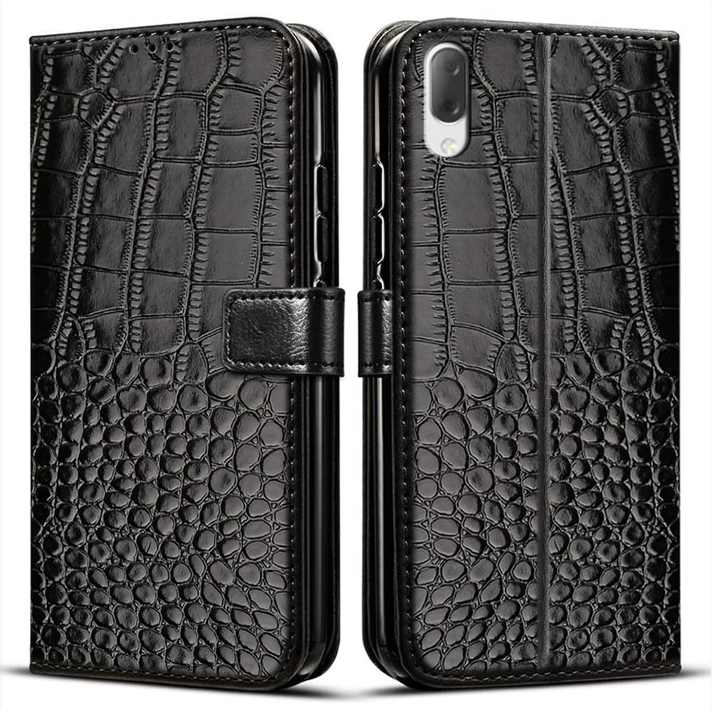 BIIULHCI Phone Case for Sony Xperia L3,Premium Leather Wallet Full Cover with Card Slots and Kickstand,Flip Protective Case for Sony Xperia L3 Black