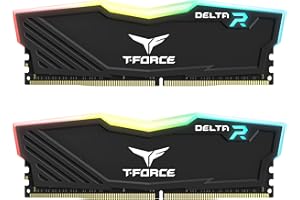 TEAMGROUP T-Force Delta RGB DDR4 32GB (2x16GB) 3600MHz (PC4-28800) CL18 Desktop Gaming Memory Module Ram Black - TF3D432G3600HC18JDC01