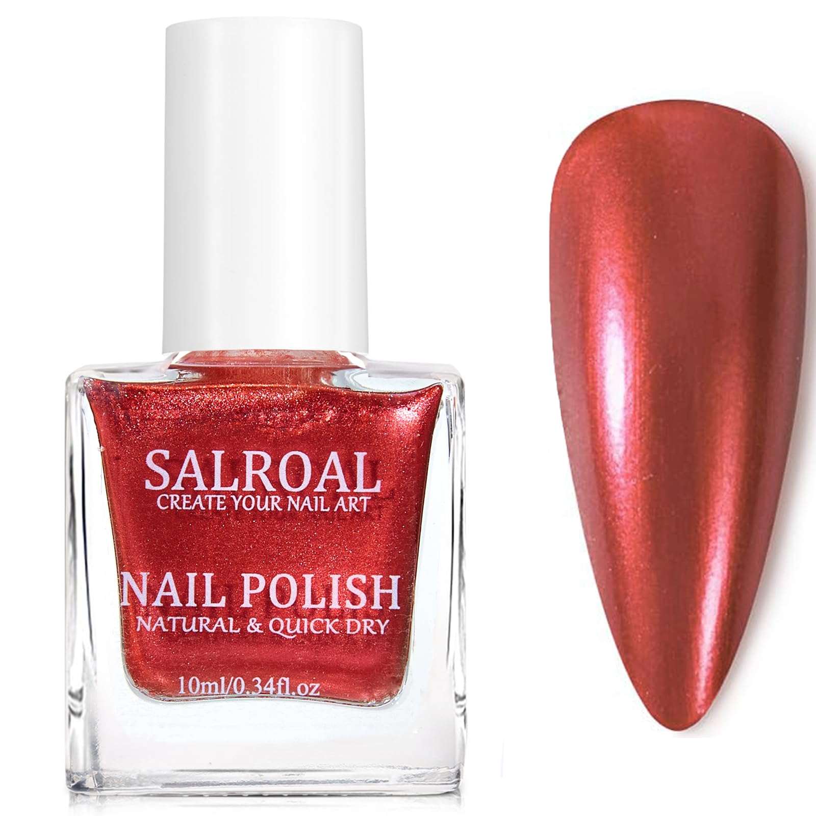 Photo 1 of 2 pack SALROAL Pearl Red Nail Polish - Quick Dry, Air Dry Water Based Pearlescent, No UV Lamp Needed, 0.33 Fl Oz