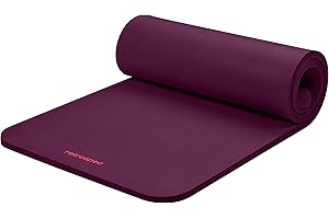 Retrospec Solana Yoga Mat 1" Thick w/Nylon Strap for Men & Women - Non Slip Exercise Mat for Home Yoga, Pilates, Stretching, Floor & Fitness Workouts