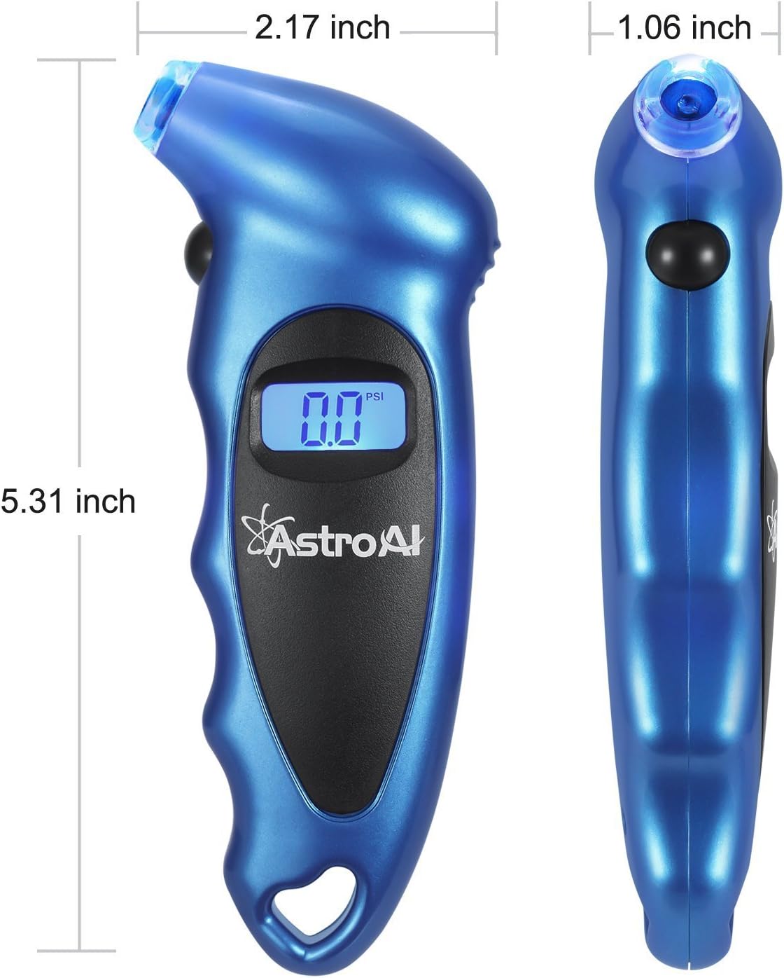 AstroAI Digital Tire Pressure Gauge 150 PSI 4 Settings for Car Truck Bicycle with Backlit LCD and Non-Slip Grip, Blue: Industrial & Scientific