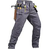 GSGGIG Men's Hiking Pants Ripstop Construction Pants Tactical Field Pants Multi-Pocket Utility Cargo Work Pants