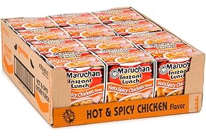 Maruchan Instant Lunch Hot & Spicy Chicken Flavor, 2.25 Oz, Pack of 12