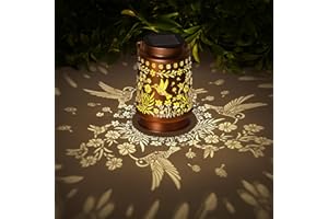 KAAKUUKI Hummingbird Solar Lanterns Outdoor Waterproof Garden Decor, Metal LED Garden Light Birthday Gifts for Women mom Christmas Gifts for Yard, Patio, Lawn, Tabletop, Pathway, Landscape,Walkway, Terrace