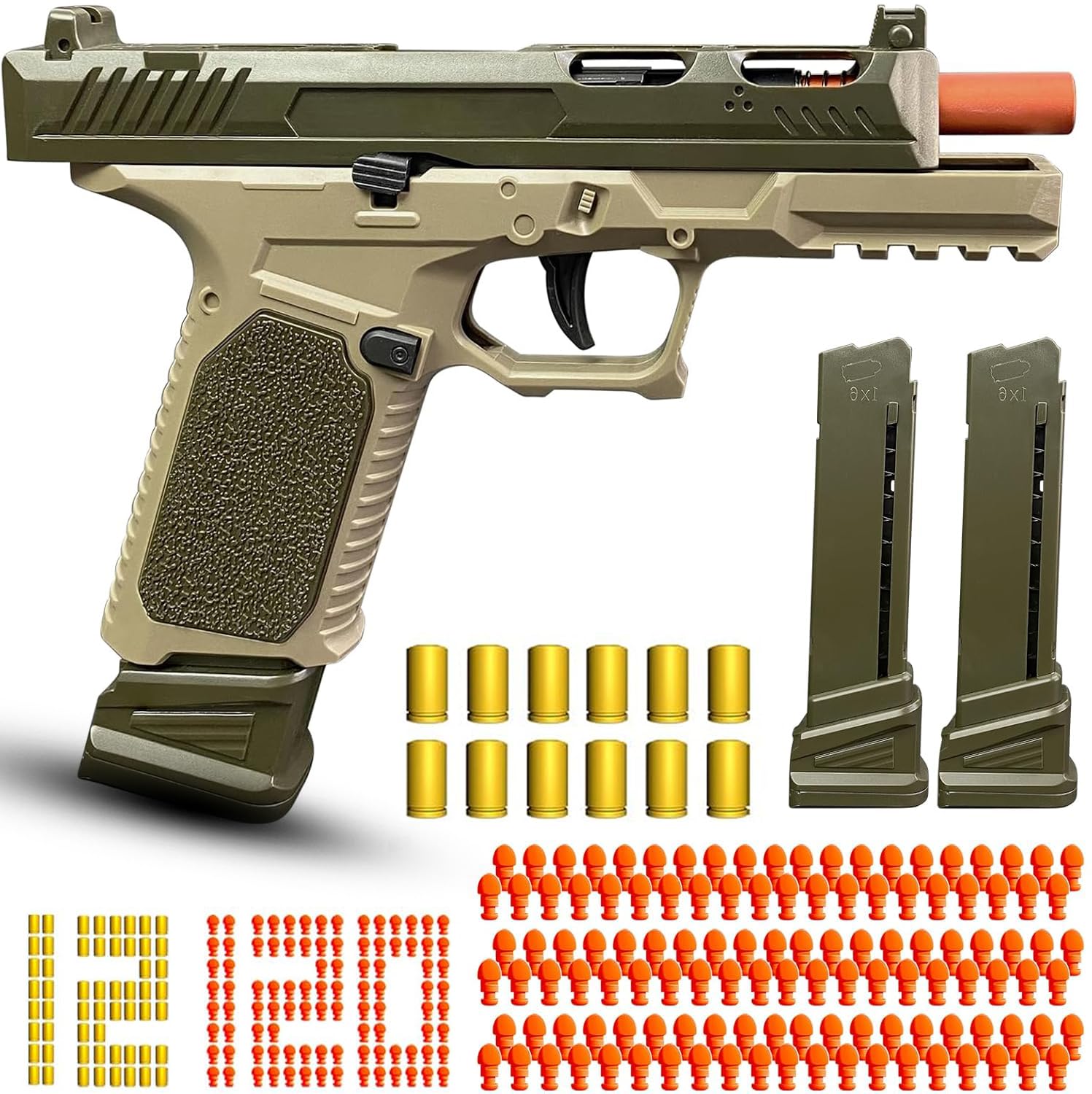 Photo 1 of Automatic Shell Ejecting Toy Gun Pistol, Soft Bullet Toy Gun for Boys, Education Model Realistic Toy Pistol Shooting Game Toys Gifts Christmas Birthday for Kids 8+