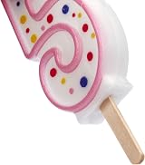 PME CA085 Pink Number 5 Candle 63 mm On Wooden Stick Cake Topper view 2
