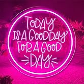Neon Signs Today Is A Good Day for A Good Day LED Dimmable Neon Light Sign Neon Wall Decor Signs for Bachelorette Party Engagement Party First Birthday Favors Wedding Anniversary for Party Home Wall Wedding Decoration Art Gift (11.8*11.8inch)