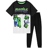 Minecraft Boys Pyjamas Set Lounge Wear Long Top or T-Shirt and Bottoms Teenagers Kids PJs 5-14 Years Gifts for Boys