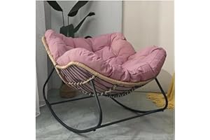 QSDH 10PCS Outdoor Papasan Rocking Chair Patio Egg Chair with Padded Cushion, Cozy Comfy Rattan Wicker Lounge Chair for Indoo