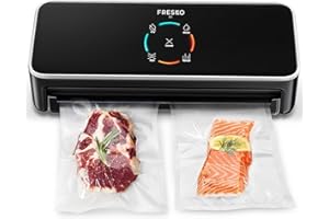 FRESKO Upgraded Fully Automatic Vacuum Sealer, Hands-Free Food Vacuum Sealer without Flipping the Lid, Easy-to-Use Touch Operation with Visual Progress Bar, ETL Certified
