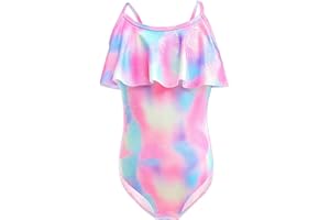 Danvren Girls One Piece Swimsuits Quick Dry Beach Mermaid Swimwear Bathing Suit for Beach 5-12 Years