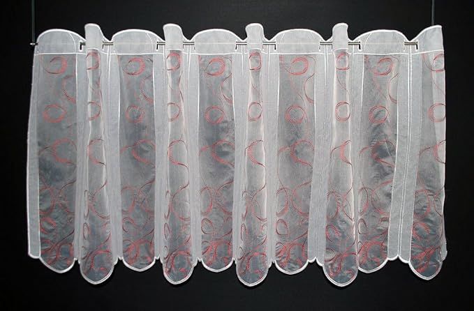 Amazon.de: Scheibengardine Bestickt 60 cm hoch | Breite der Gardine