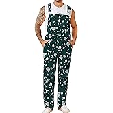 Yuanbang Mens Overalls Christmas Bib Coveralls Women Halloween Jumpsuit Stocking Stuffers for Adults