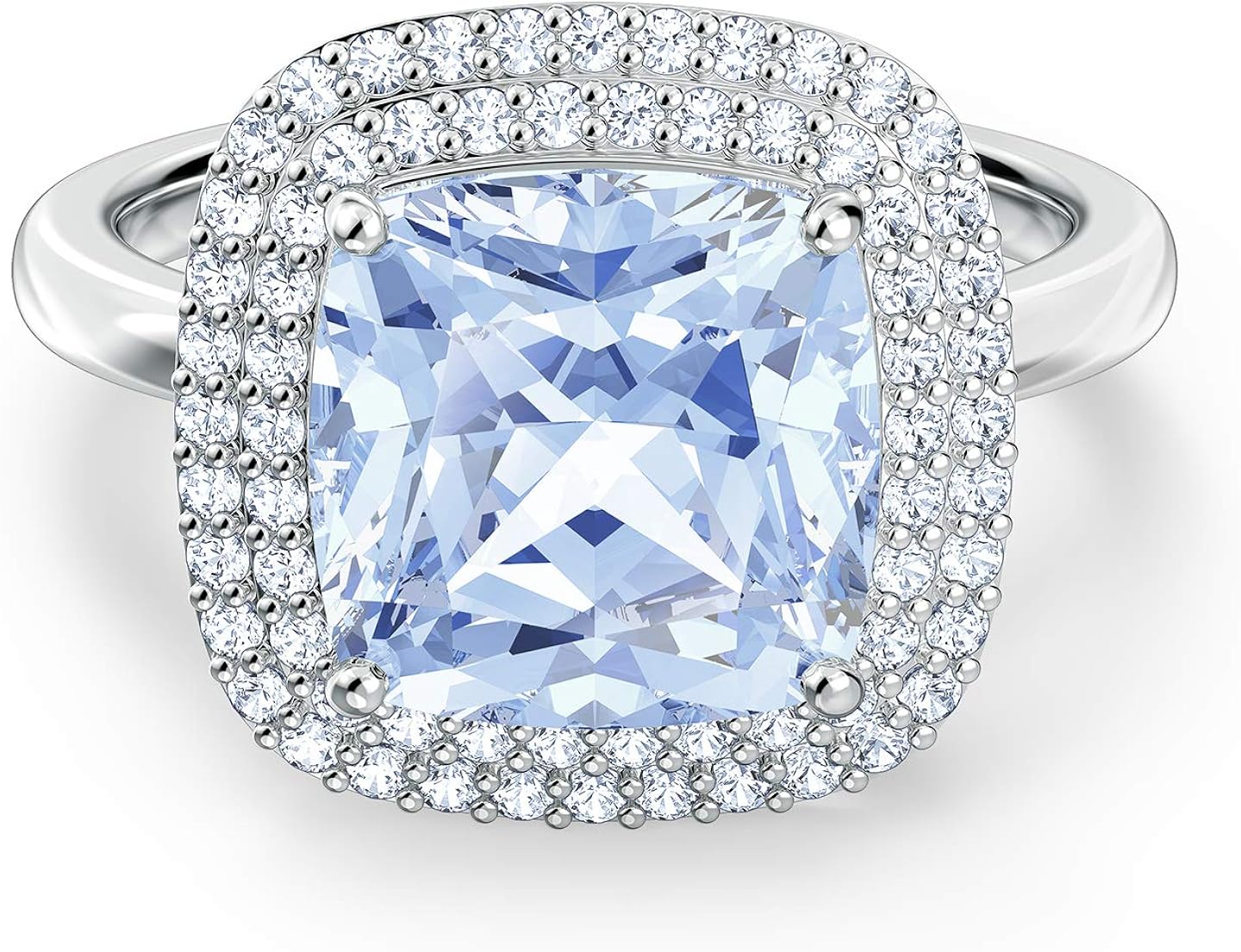 SWAROVSKI Authentic Angelic Ring, Blue, Rhodium Plated