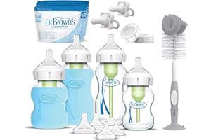 Dr. Brown’s Options + Wide-Neck Glass Baby Bottle Starter Set