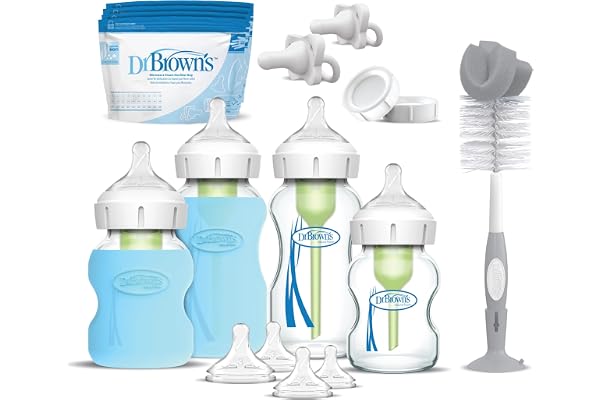 Dr. Brown’s Options + Wide-Neck Glass Baby Bottle Starter Set