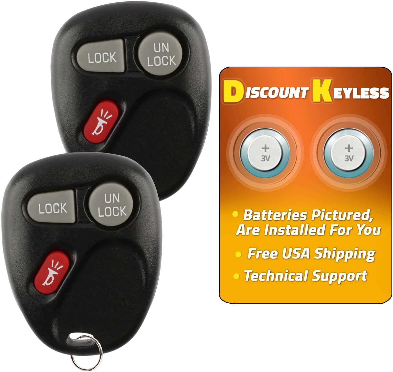 For 98-02 Cadillac Chevy GMC Oldsmobile Keyless Entry Remote Key Fob 15042968 15732803 KOBLEAR1XT KOBUT1BT - 2 PACK