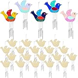 Bird Wooden Wind Chime Bird Wind Chime Wood Windchimes Outdoors Decorative Wooden Hanging Wind Chime for Kids Girls Boys Gift