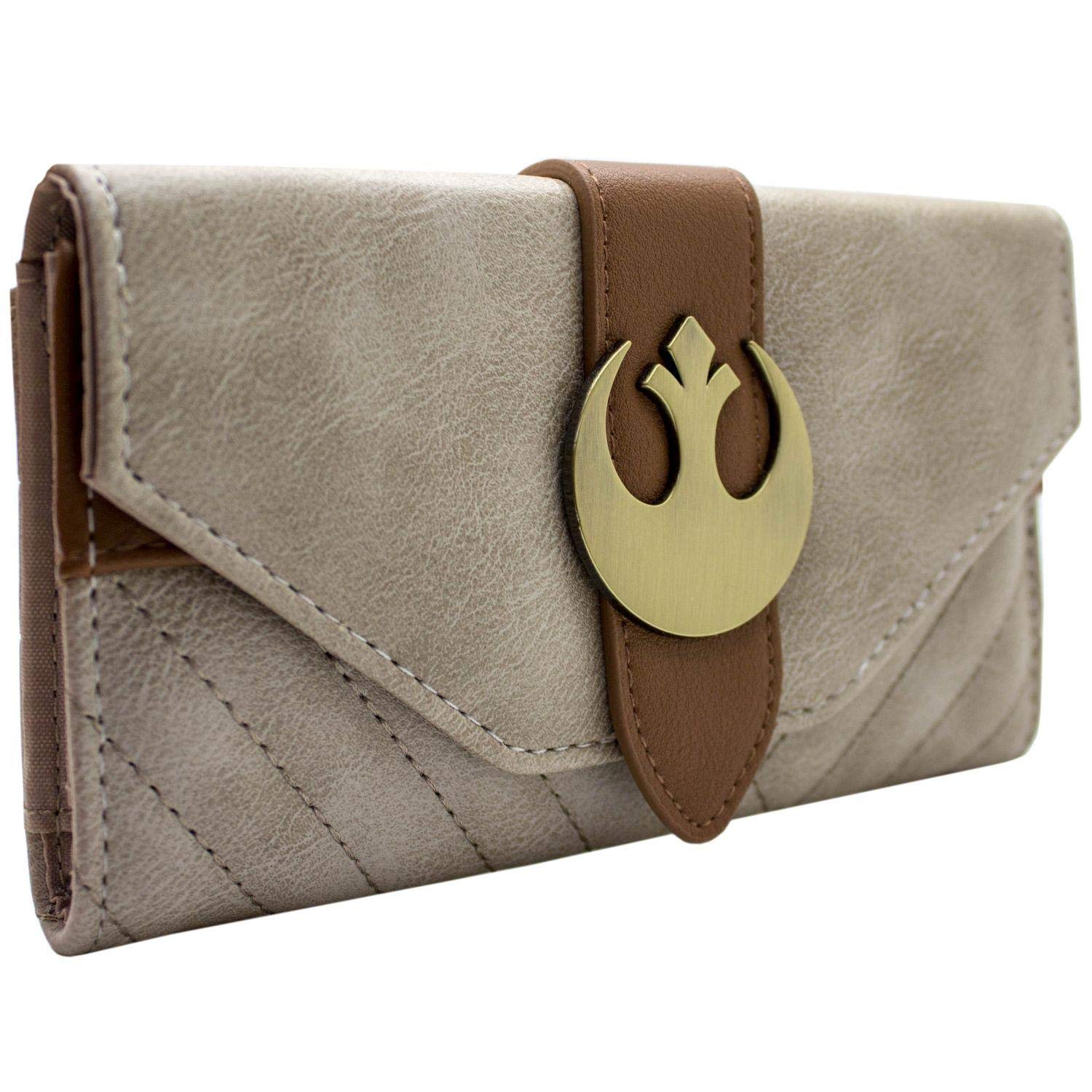 The Last Jedi Star Rey Outfit Wars Rebel Emblem Purse Clutch Coin Pocket & Card Holder, Brown