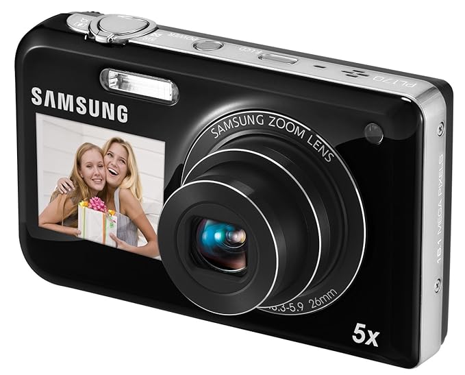 Samsung PL170 Digitalkamera (16,1 Megapixel, 5-fach opt. Zoom, 7,6 cm (3 Zoll) Display, bildstabilisiert) schwarz