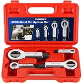 DASBET 4PCS Metal Nut Splitter Set Heavy Duty Nut Splitter Tool Kit | for Removing Broken, Damaged &amp; Corroded Nuts, Manual Nut Breaker Extractor 9-27mm