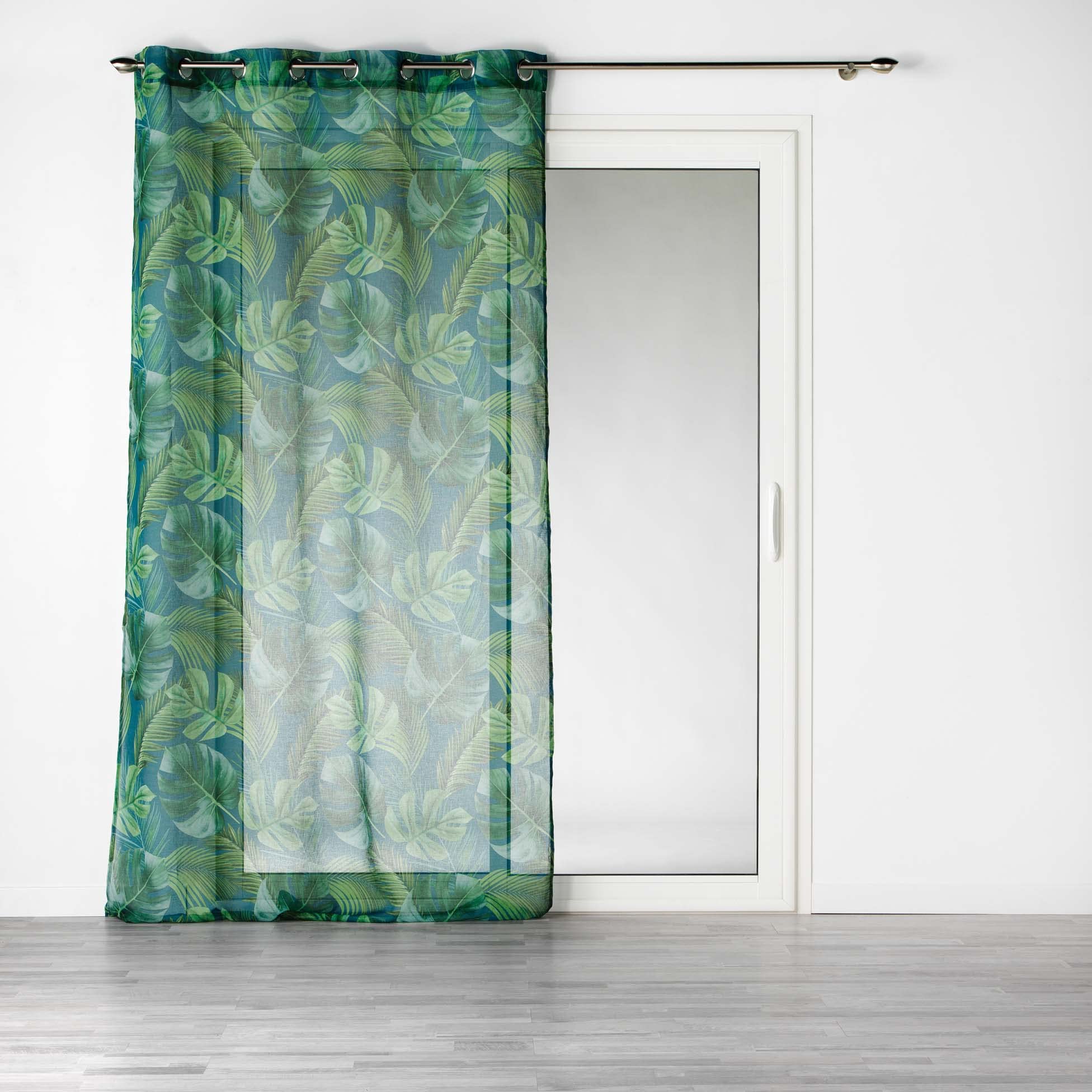Douceur d'Intérieur, Rio Blue Sand Blasted Eyelet Curtain 140 x 240 cm