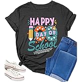 100 Days of School Shirt 100th Day of School Shirt Teacher Happy 100 Day Shirts Gifts Tees Teaching Graphic Tee Tops