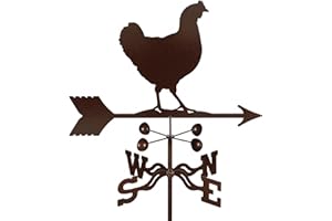 E-Z VANE EZ Vane Hen Chicken Weathervane — Roof Mount, Wind Cups, Antique Copper Finish, Steel with Durable Triple Powder Coating, Handcrafted in USA