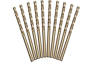 1/8" M35 Cobalt HSS Jobber Length Twist Drill Bit with Straight Shank,Heavy Duty, Pack of 10 PCS, Drilling for Cast Iron, Hea