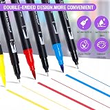 APOGO Dual Tip Brush Pens 24 Color Set for Adult Colouring Journal Calligraphy view 3