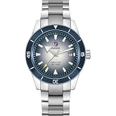 Rado - Captain Cook Open Heart - Men's Automatic Swiss Watch - 42mm Blue White Dial - Silver Stainless Steel Bracelet - R32154208