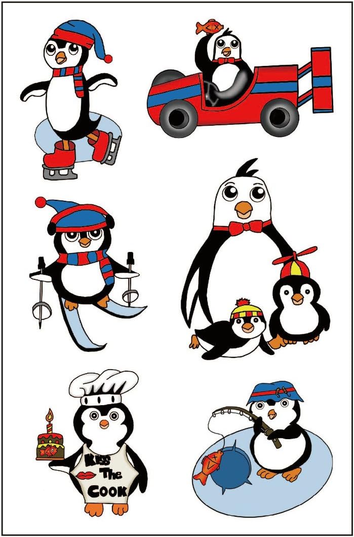 Premium Penguin Temporary Tattoos, Party Favors