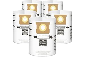 5-8 Gallon Vacuum Bags Replacement for Shop Vac Bags,Type E 90661 9066100 9066133, Type H 90671 9067100 9067133,VHBS,VDBS, PETOX High-Efficiency Disposable Vaccum Collection Filter Bags 5 Pack