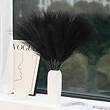 Wertuirk 60pcs Black Pampas Grass - 24 Inch Faux