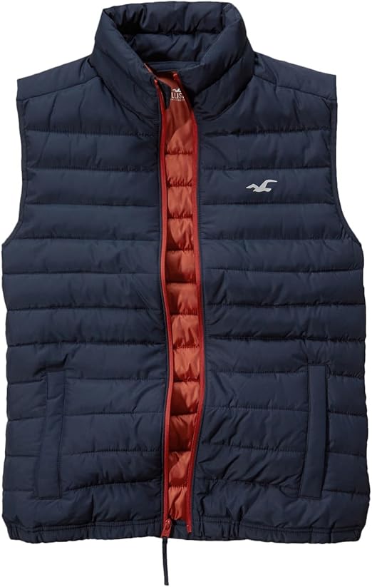 Hollister Herren Lightweight Puffer Vest Weste Jacket, Größe XLarge