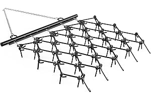 YITAMOTOR Heavy Duty Drag Harrow 5 FT x 4.5 FT, 1/2" Tines for ATV, UTVs, Lawn Tractors Leveling, Grading, Pastures, Breaking up Soil