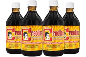 Animal Quarters CREOLINA Coal Tar Deodorant Cleaner 4 Plastic Bottles 16oz.