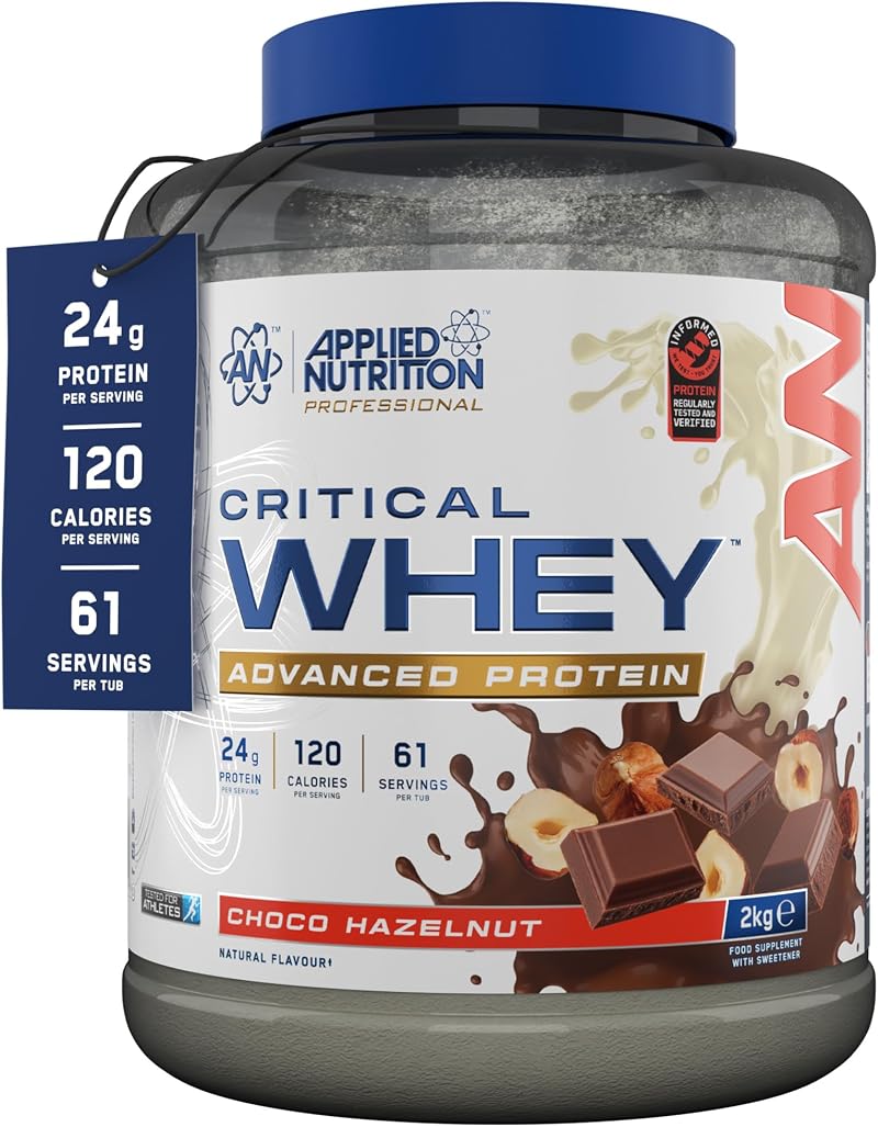 Applied Nutrition Critical Whey Protein Powder 24g Per Serving Choco Hazelnut