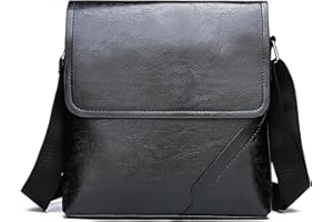 PORT&LOTUS Messenger Bags for Men - Small PU Leather Crossbody Bags