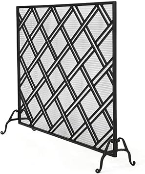 GJNVBDZSF Pantalla para Chimenea, Marco de Hierro Forjado Macizo con