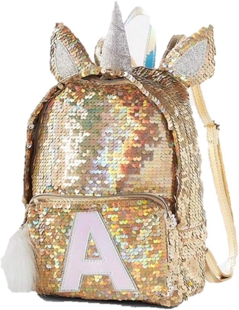 Justice Flip Sequin Mini Backpack Silver Gold Unicorn