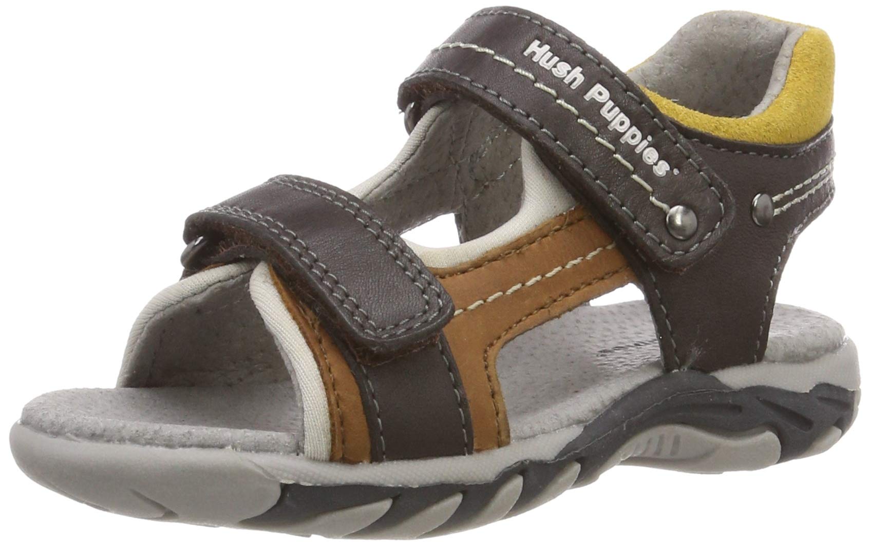 Hush Puppies Boys' Velo Sandals, Brown Marron Jaune 93, 13 UK