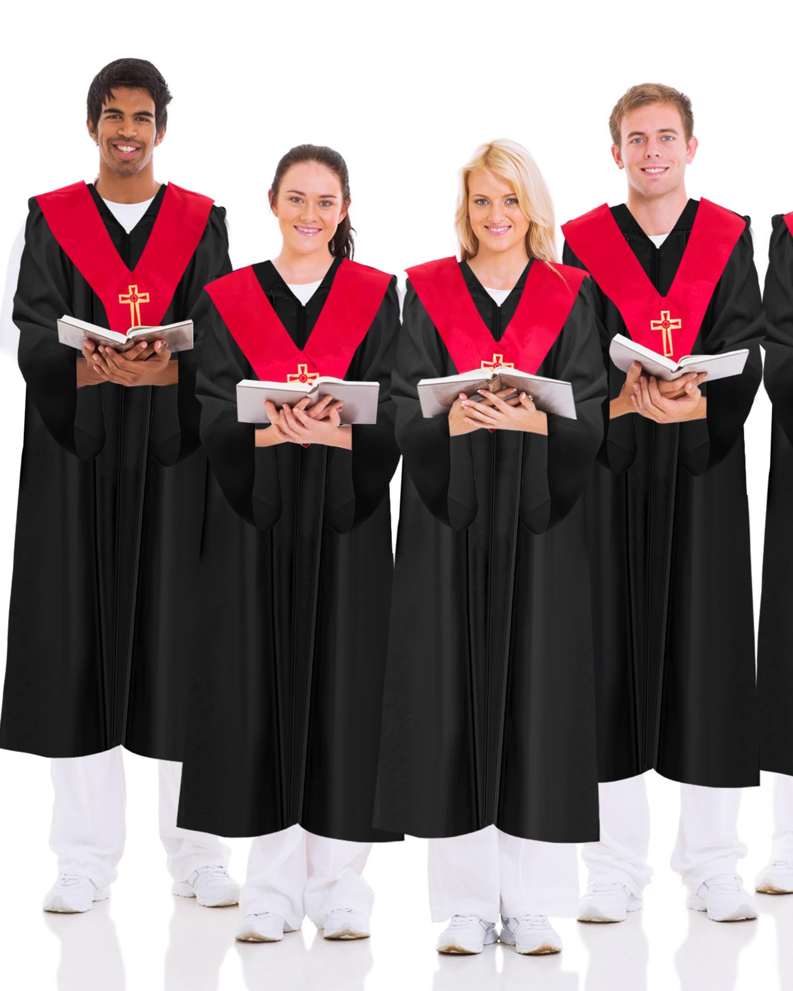 Mua Toulite 6 Pcs Unisex Matte Choir Robes for Baptism Church ...
