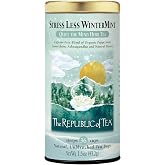 The Republic of Tea Stress Less WinterMint Herbal Tea, Caffeine Free, 36 Ct | Suitable for day or evening. Smooth and aromatic with notes of warming baking spice and lively citrus. Gluten Free &amp; Kosher.